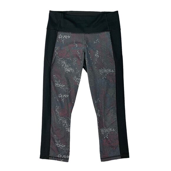 Under Armour Legging Womens L Large Snakeskin Panel Cropped Mid Rise Stretch - Picture 1 of 10